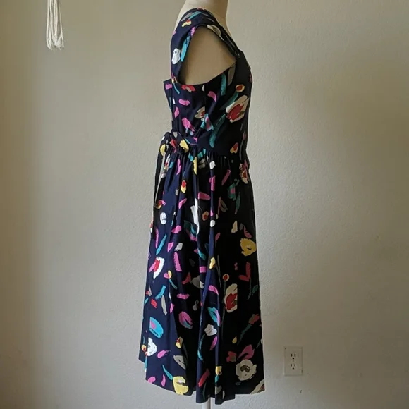 Vintage Multicolor Abstract Midi Dress - Picture 5 of 7